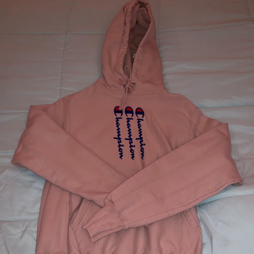 Champion & UO Novelty Logo Hoodie (pink)